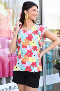 CORA TOP -FLORAL