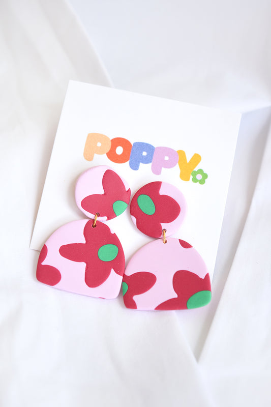 POPPY DOT POPPY DANGLES -RED