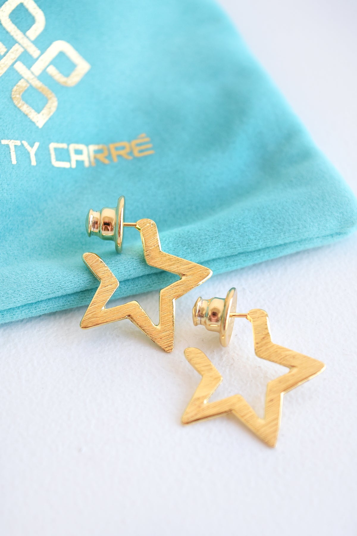BETTY CARRE STAR GOLD HOOPS