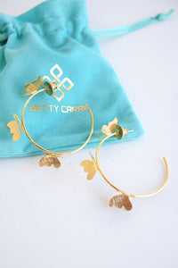 BETTY CARRE BUTTERFLY GOLD HOOPS