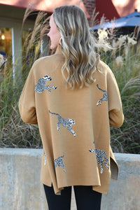 ON THE PROWL SWEATER -CAMEL