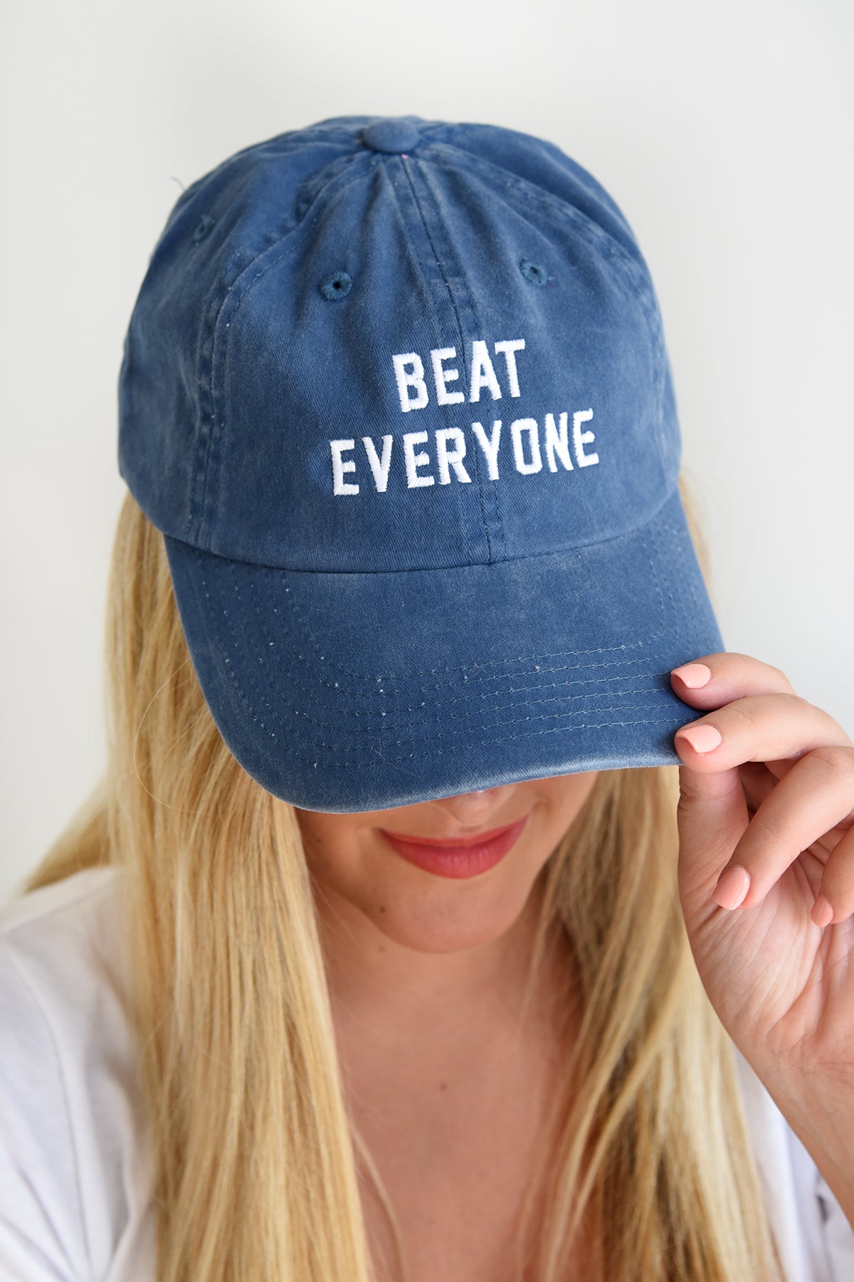 BEAT EVERYONE HAT -BLUE - Dear Stella Boutique