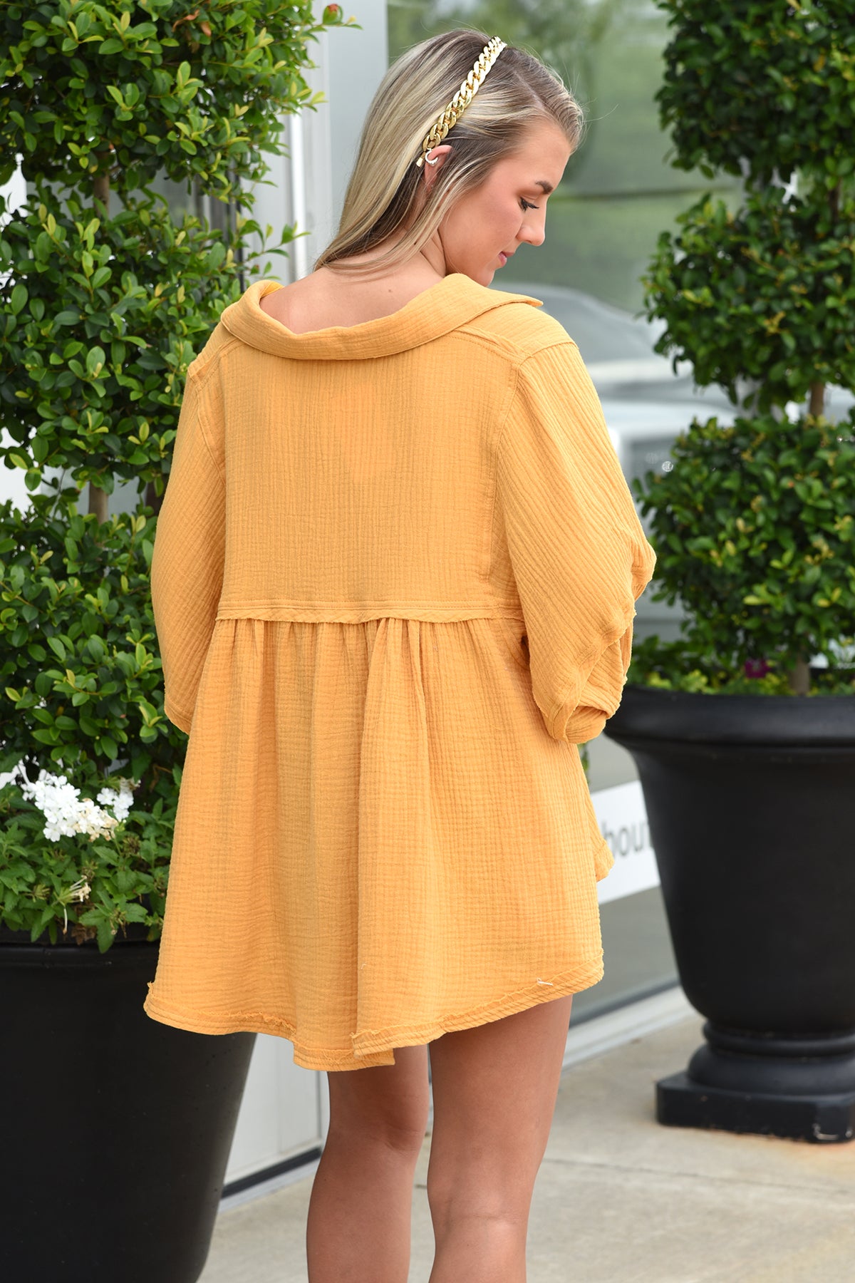 COME WITH ME TOP -MUSTARD YELLOW