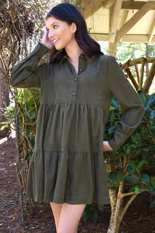 IMPRESSIONABLE CORDUROY DRESS