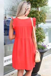 OVER AND OVER DRESS -RED