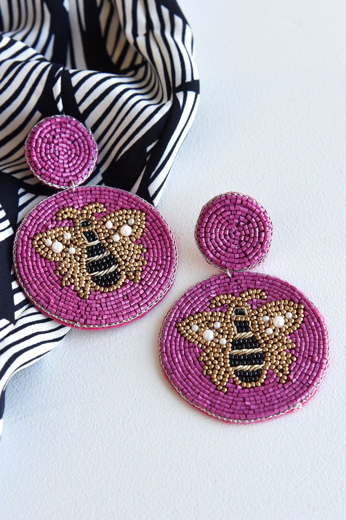 SWEET BEE BEADED EARRINGS