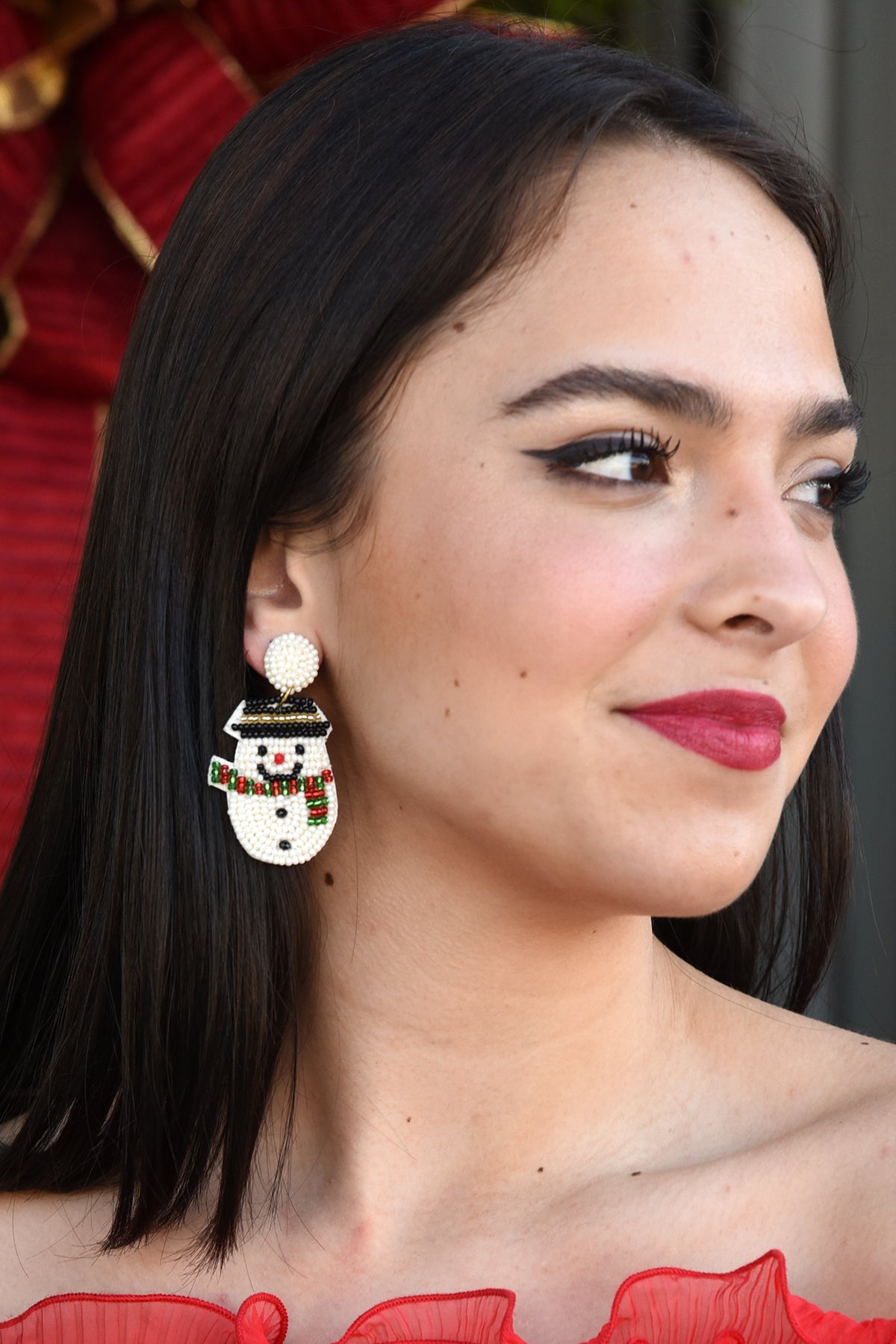 SNOWMAN BEADED EARRINGS