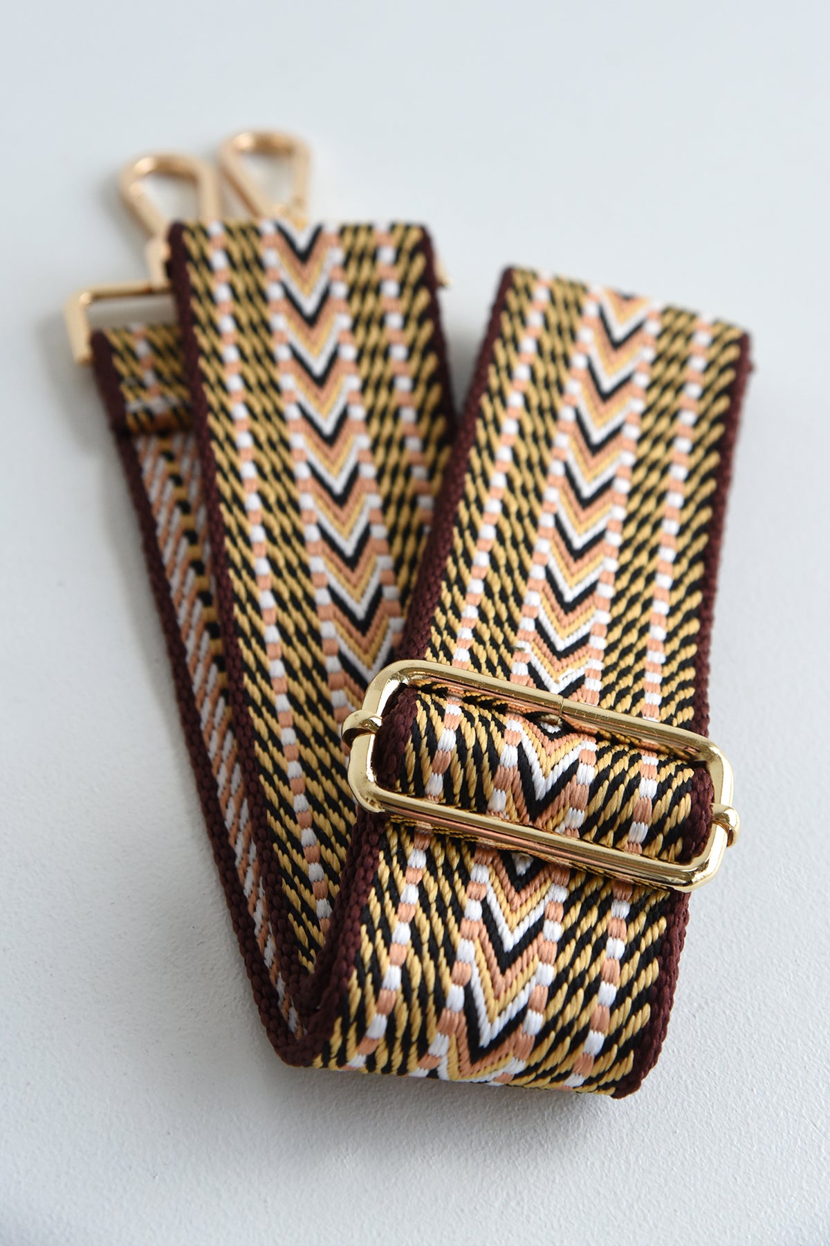 AHDORNED BROWN WOVEN STRAP
