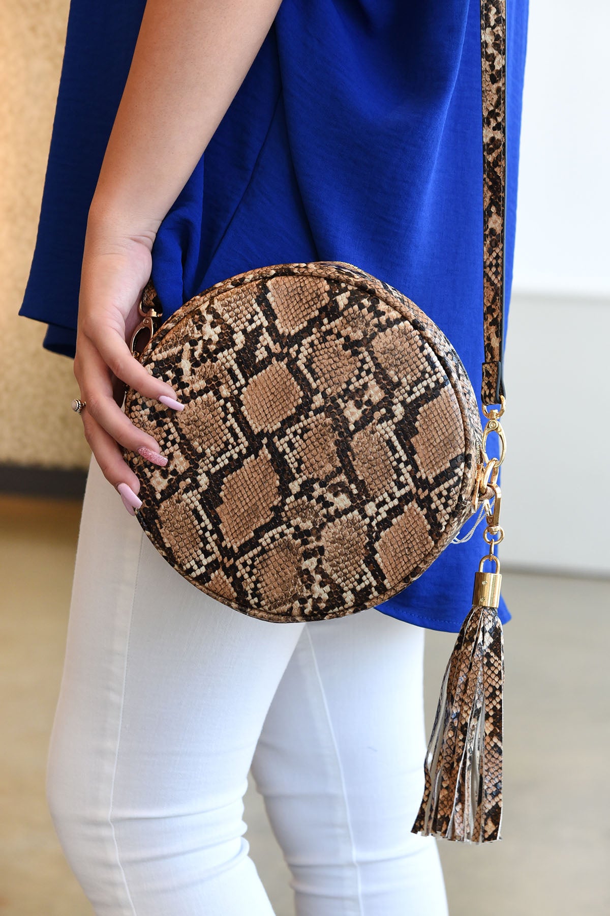 SNAKE PRINT CROSSBODY