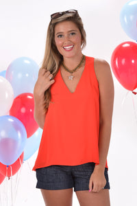 UP TO SOMETHING TANK -RED - Dear Stella Boutique