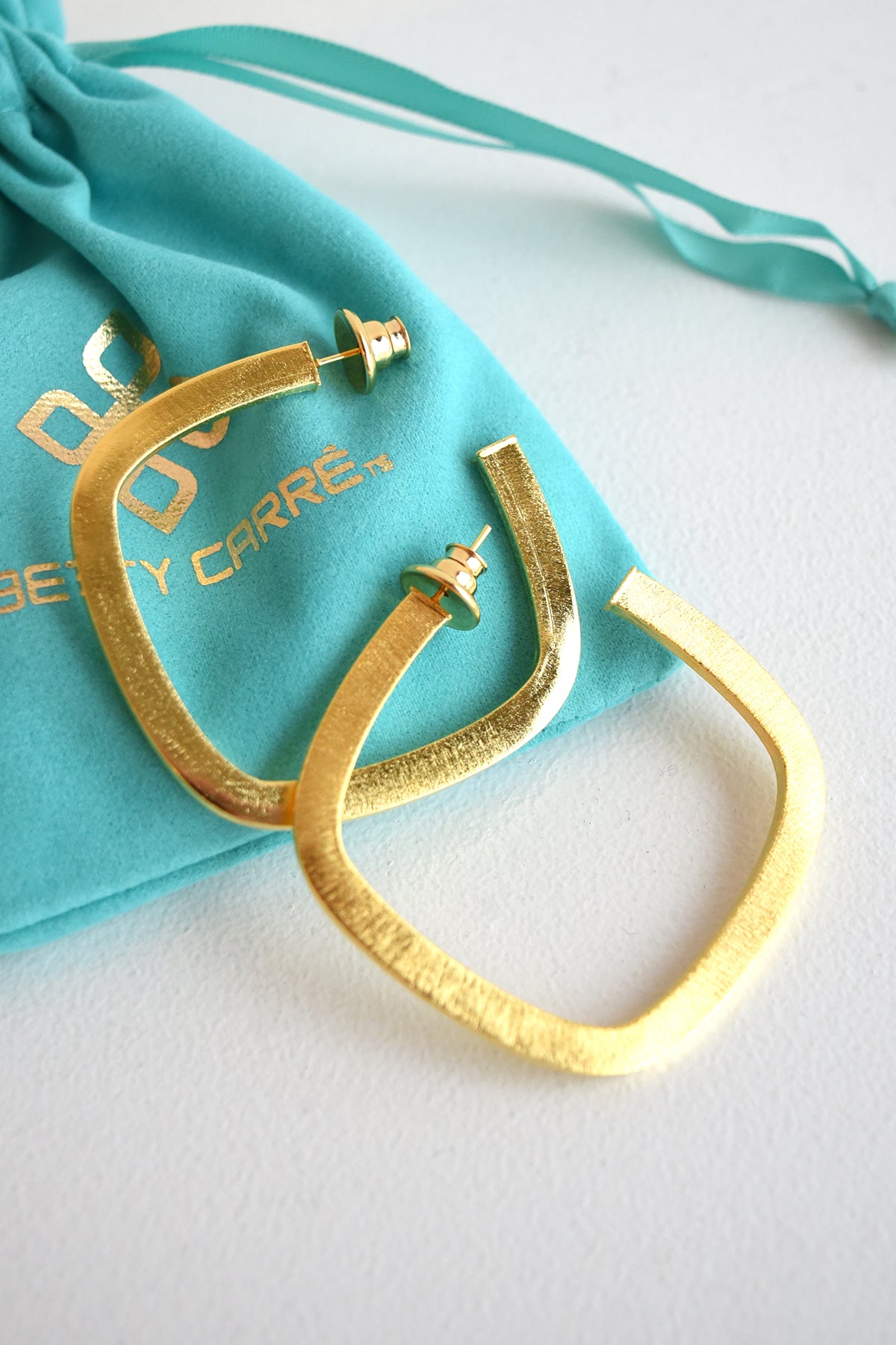 BETTY CARRE GOLD SQUARE HOOPS