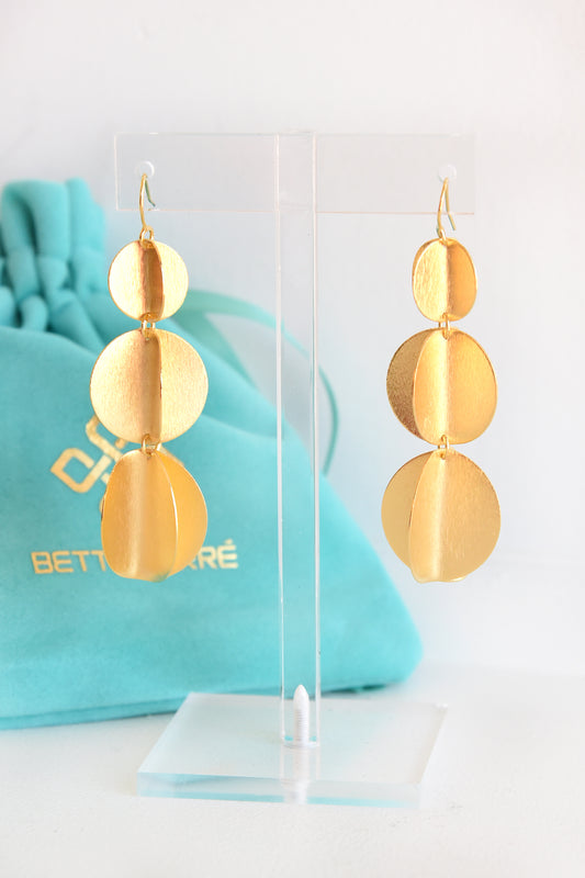 BETTY CARRE 3 BALL DROP EARRINGS