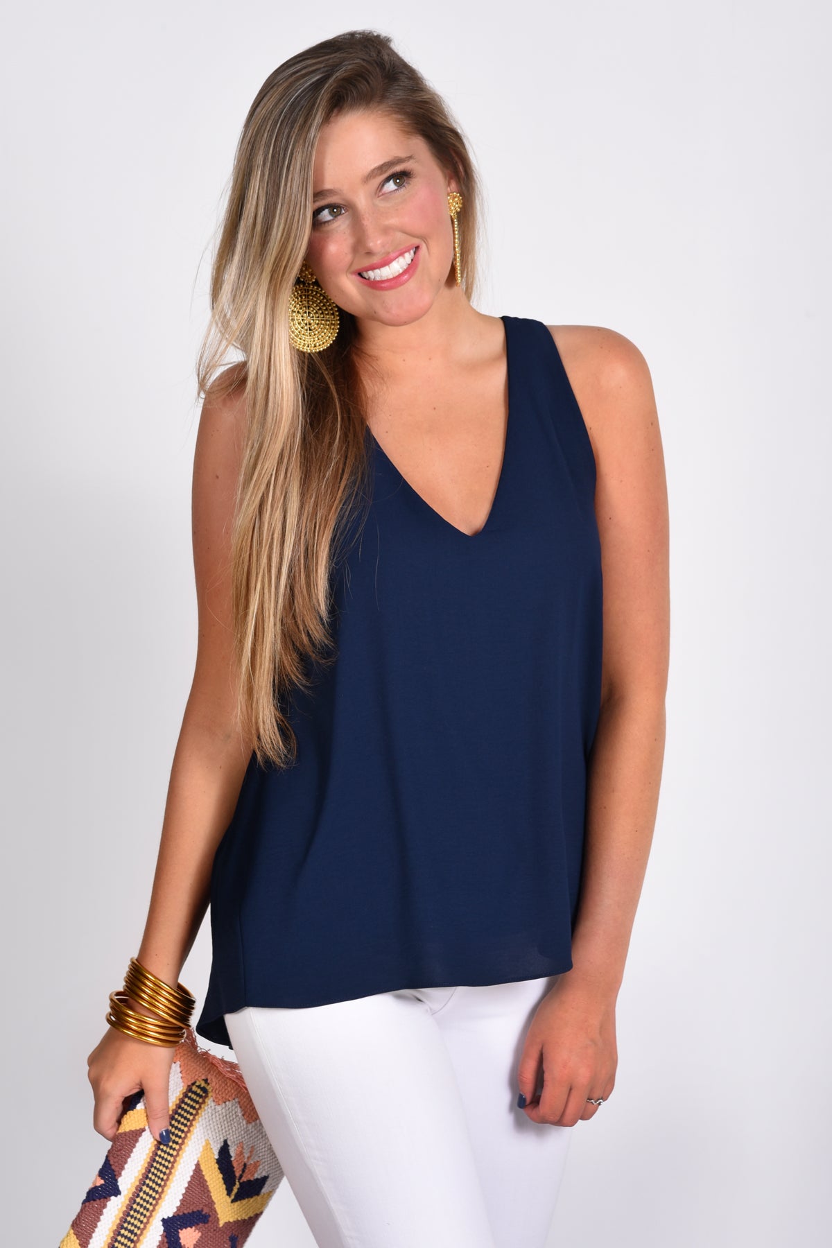 HEY BEAUTIFUL TOP -NAVY - Dear Stella Boutique